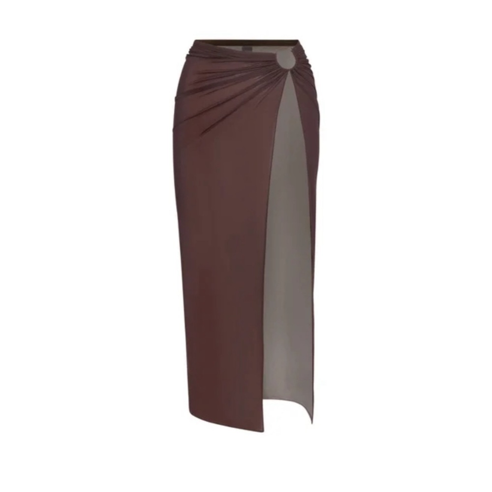 NWT SKIMS MESH LONG SARONG IN COCOA / 4X